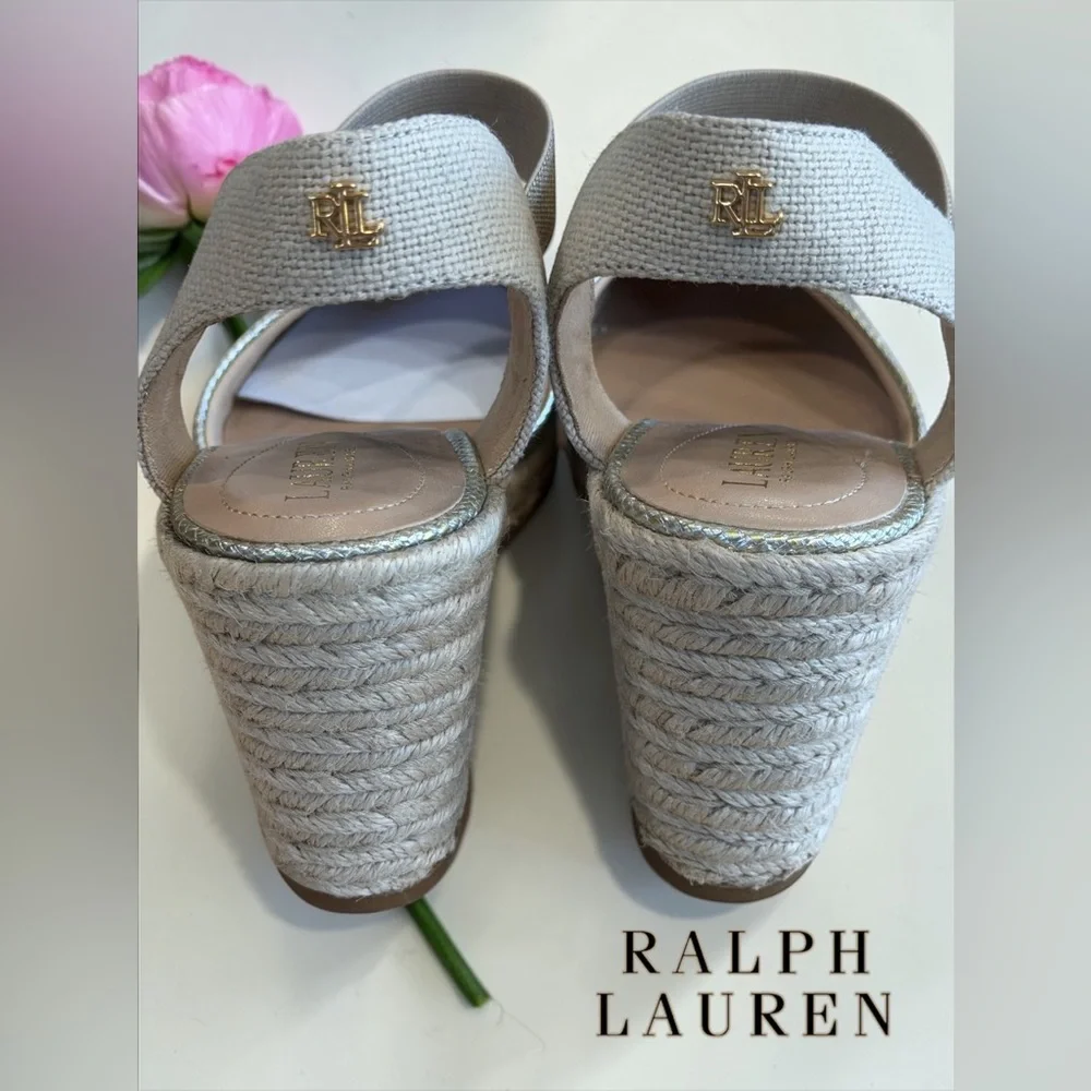 Lauren Ralph Lauren size 9.5 Pearl Espadrille Wedge Pumps BRAND NEW IN BOX! - Picture 7 of 12